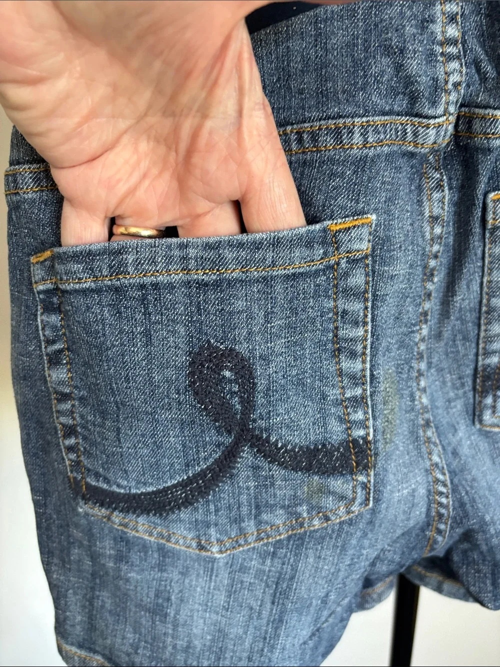 Navy & Blue Maternity Denim Shorts with Stretch Panel